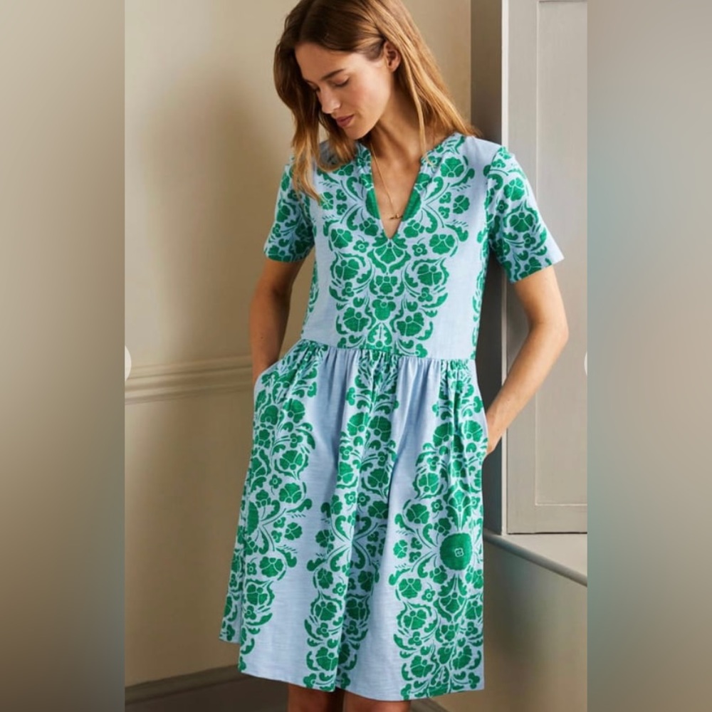 Boden Easy Notch Neck Jersey Dress Size 10